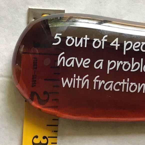 Amusing Comical Mathematical Quote Amber Brown FlatMarble Glass Paperweight - Picture 13 of 14